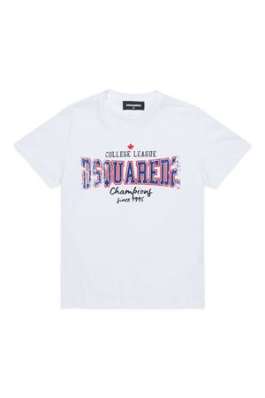 white cotton tshirt DSQUARED KIDS | DQ2742D0ACDDQ100